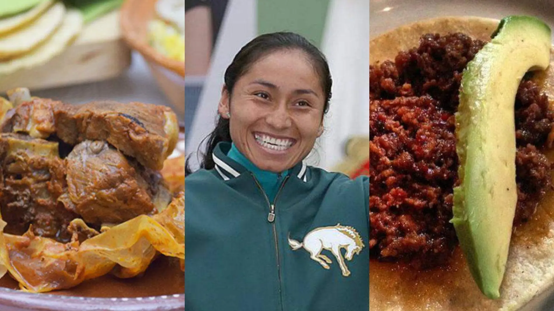 Marchista Lupita González y sus taquitos